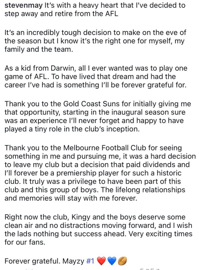 Steven May retirement