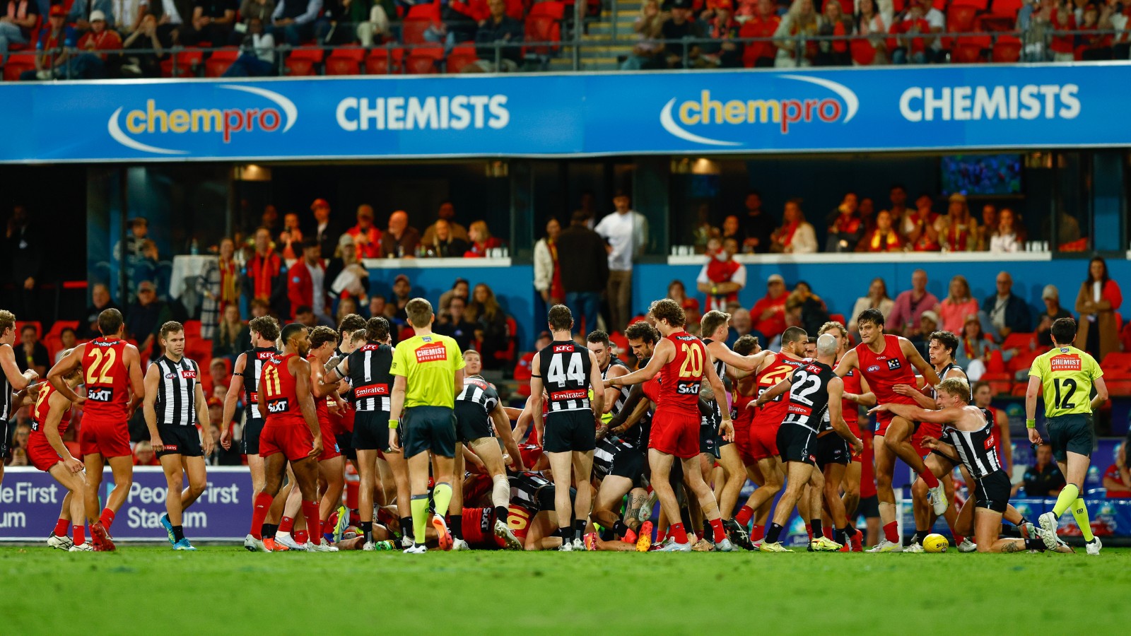 Collingwood, Gold Coast brawl