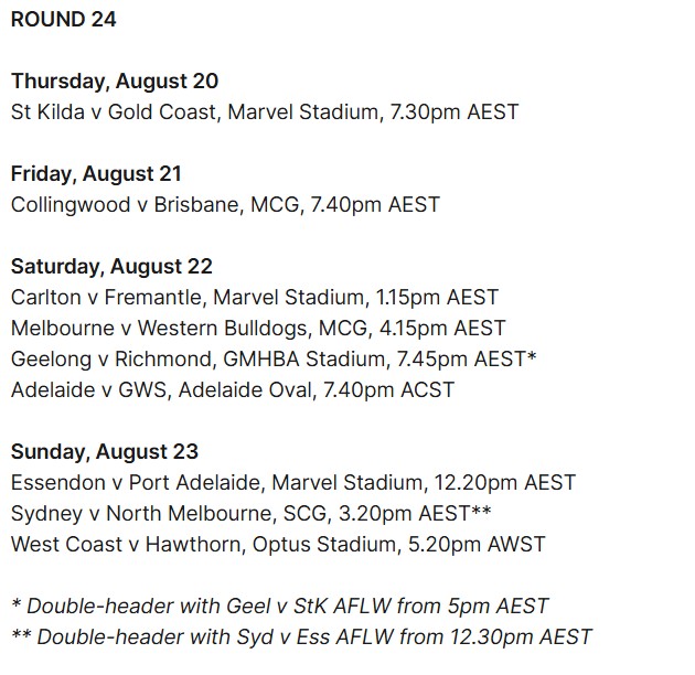 Round 24 fixture